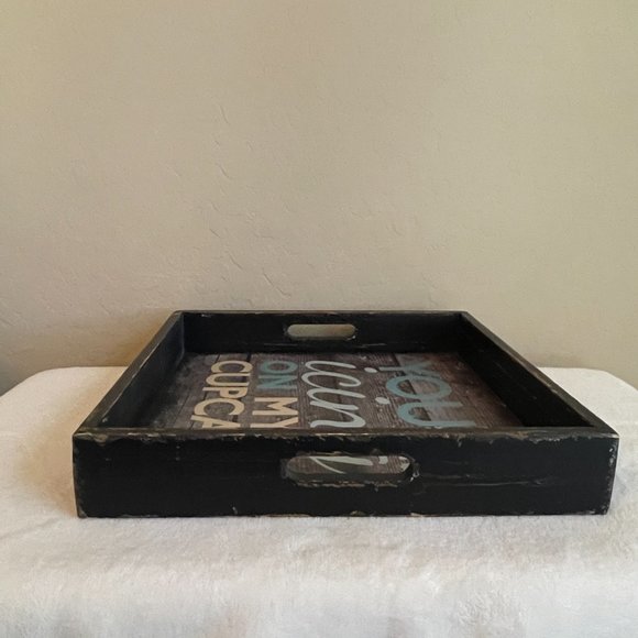 Tray You Are The Icing On My Cupcake Blue Gray Black Decorative Vintage Style - Picture 3 of 6